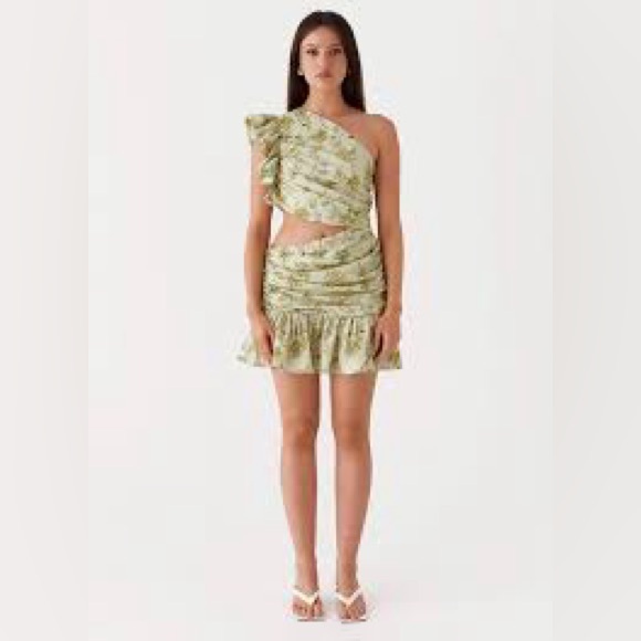 Peppermayo Floral One-Shoulder Mini Dress – Size 4 NWT - Picture 3 of 8